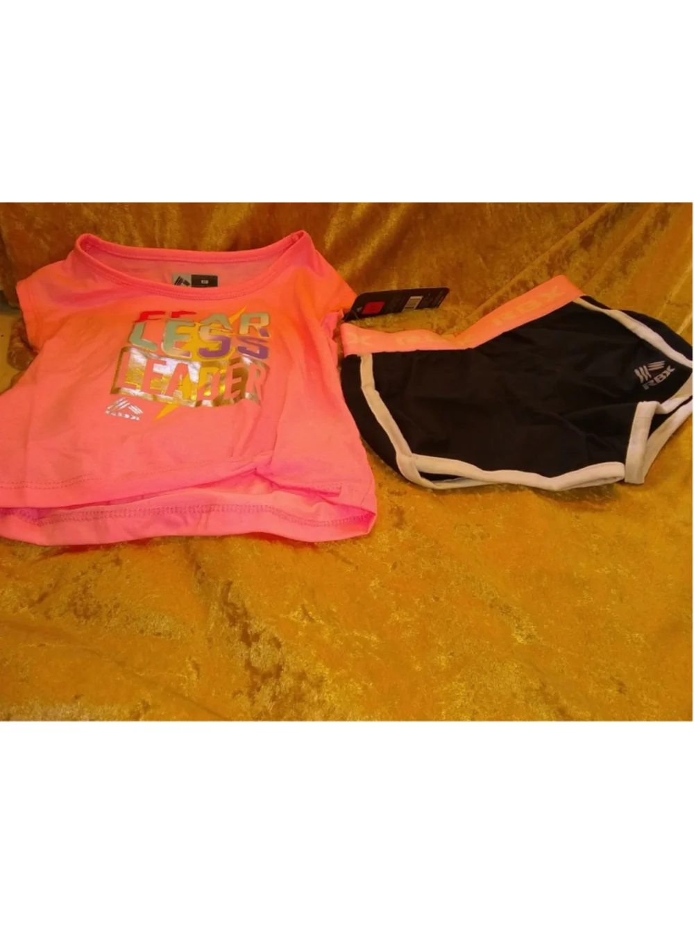 RBX Girls' Toddler Active Top and Short Set, fearless leader, brand New Size 2T